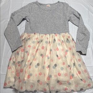 Gymboree Gray and Cream Polka Dot Kids Dress size 7